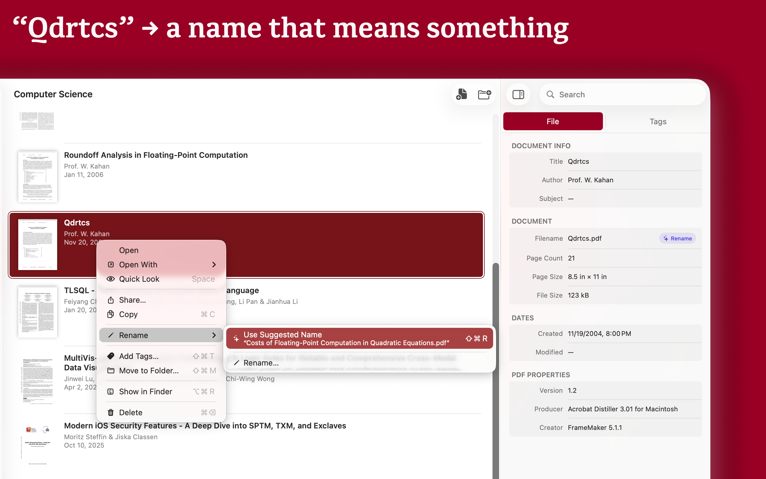 AI-suggested filename for a cryptically named PDF