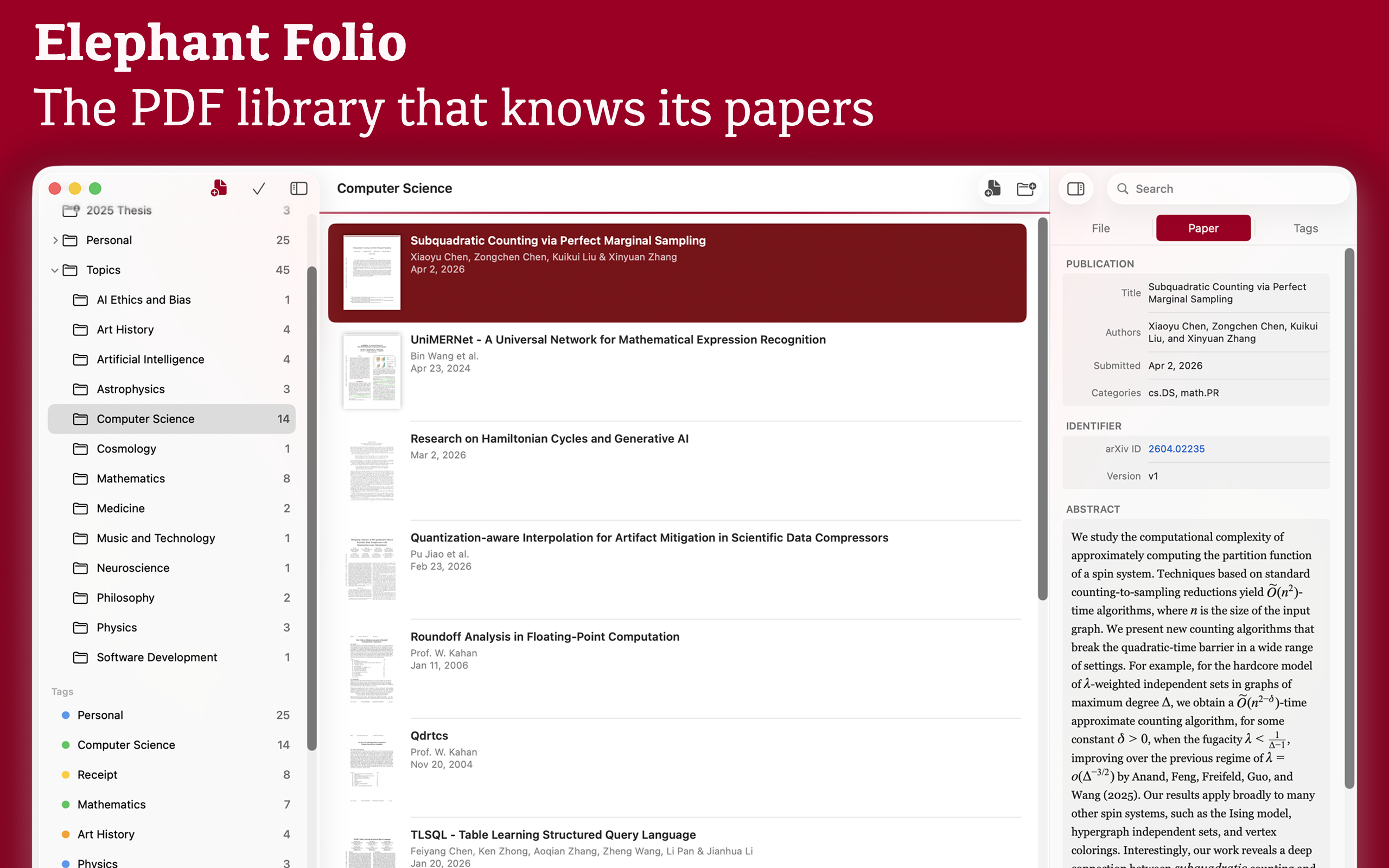 62 papers organized automatically with zero manual sorting